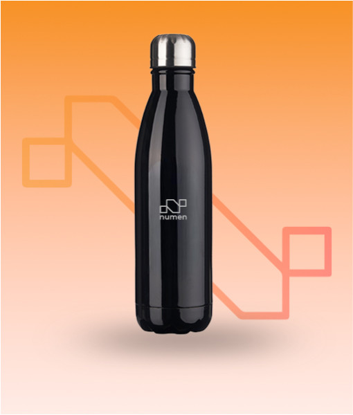 Garrafa 750ml em inox Preta - Numen